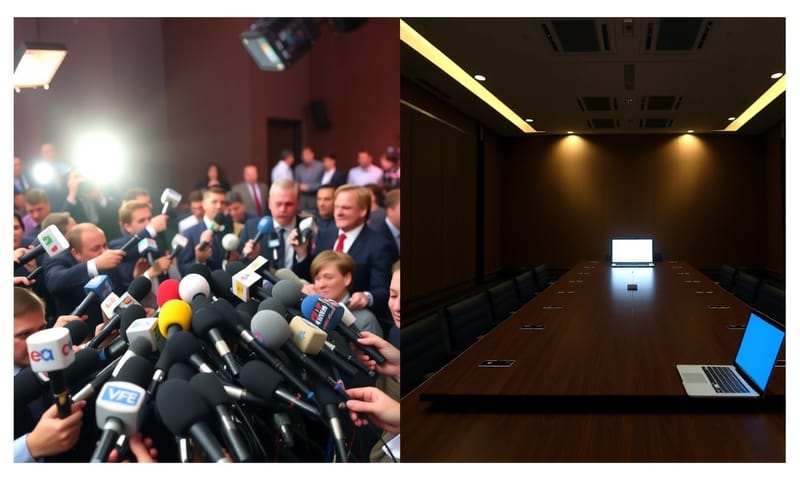 危機対応の表と裏：喧騒の記者会見と静かな準備室