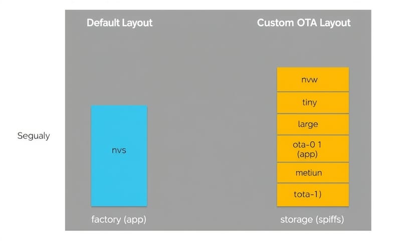デフォルト構成とOTA対応構成の比較