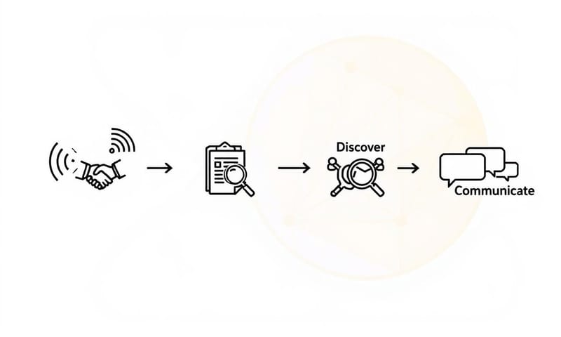BLE通信の基本的な流れのイメージ