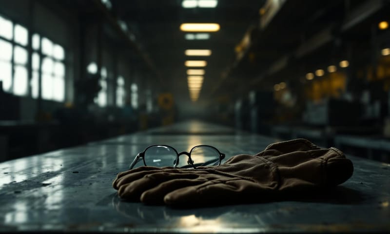 静まり返った工場の片隅