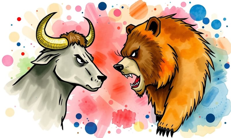 市場の不確実性を表すシンボリックなアート