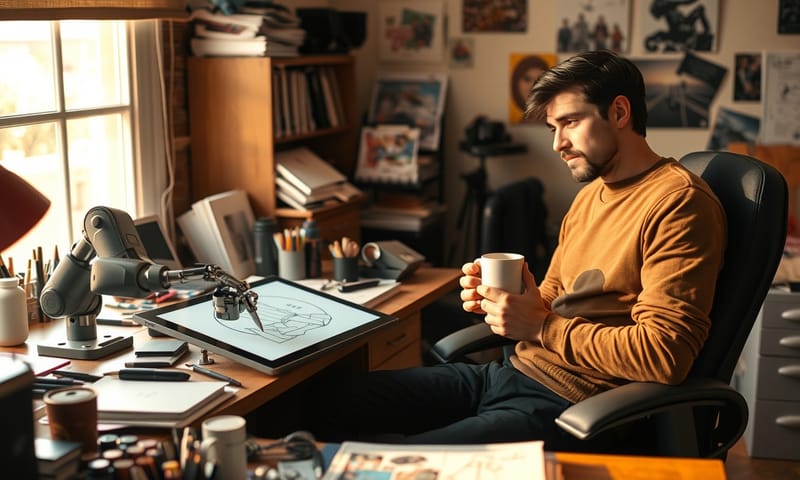 AIが人間の仕事を代替、あるいは共同作業する様子