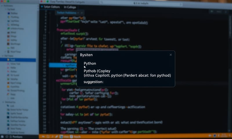 IDE上でAIがコードを提案する様子