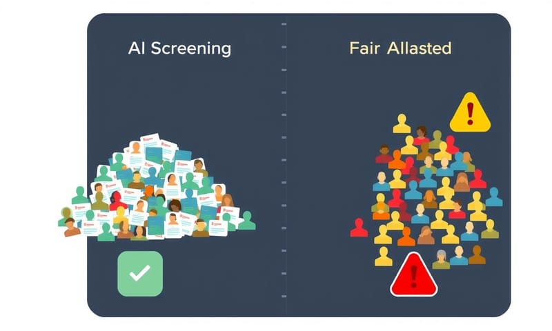 AIによる選考バイアスの有無による結果の違い（イメージ）
