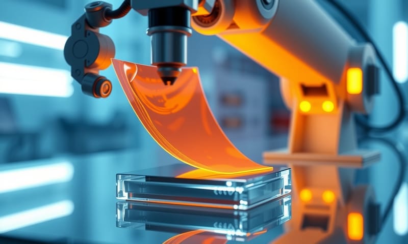 ガラスからフィルムへ転写する製造プロセスのイメージ