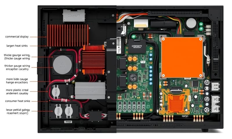 ディスプレイ内部の部品比較