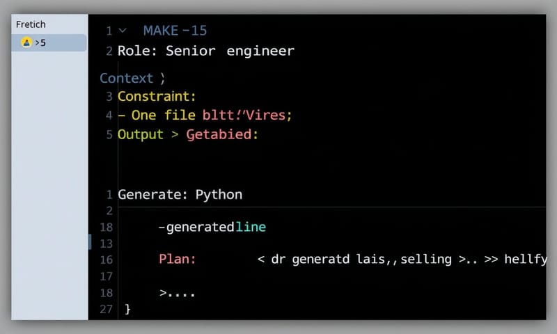 複雑な指示でも、計画を立ててからコードを生成する様子