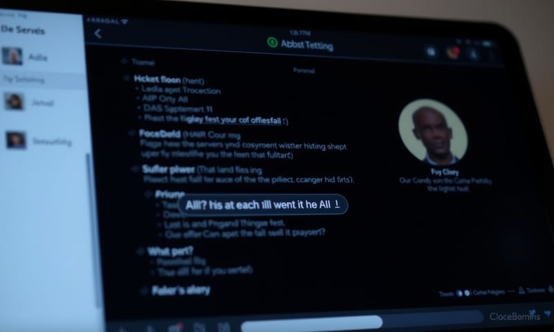 AIとの対話が記録されたタブレット画面