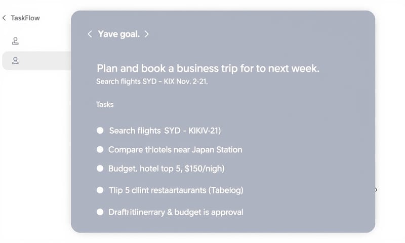 AIエージェントのタスク管理画面（架空）