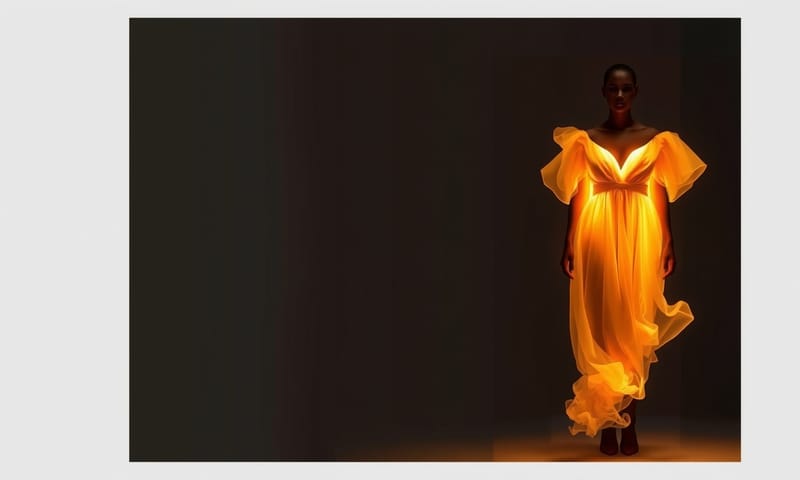 「モデル画像」と「服の画像」が一つの世界に溶けていくイメージ