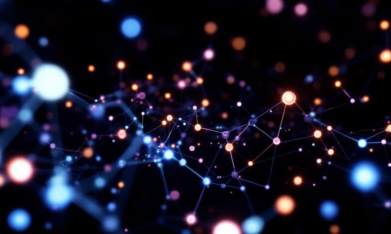 AI 模型內部複雜連結的藝術概念圖