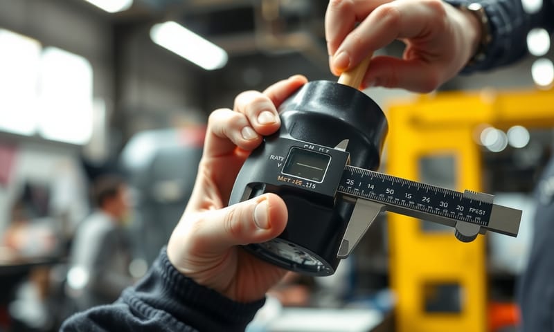 實務檢測：工程師正在用卡尺量測翹曲的塑膠件