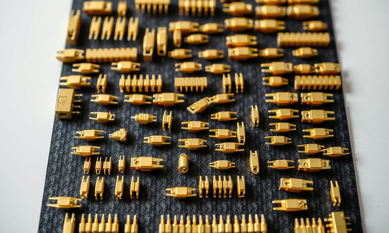 一批剛加工完成的微型電子連接器探針