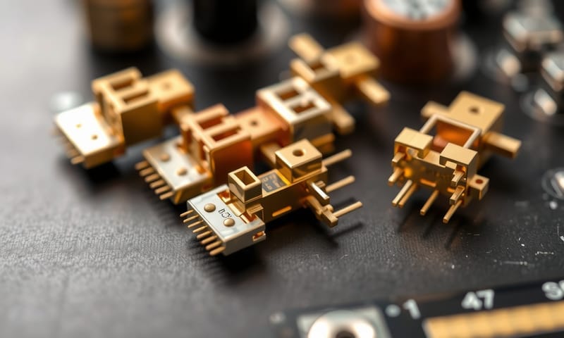 排列整齊的精密電子連接器