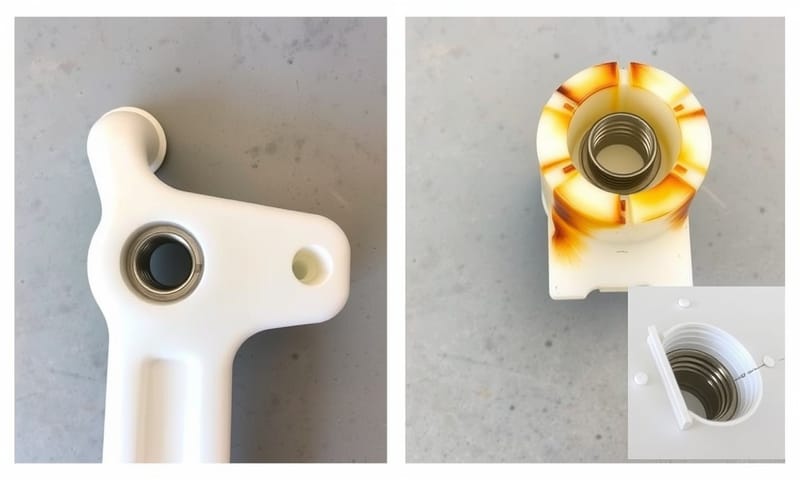 成功的埋射成品與失敗品的對比