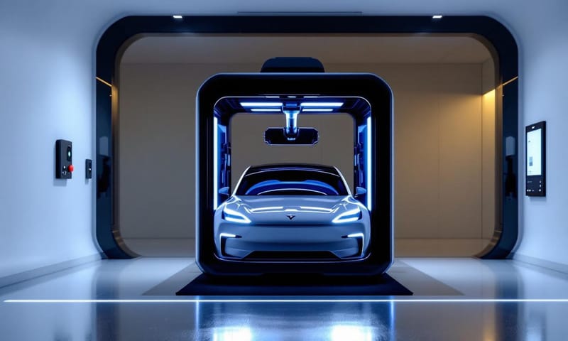 蔚來家用換電站運作示意圖