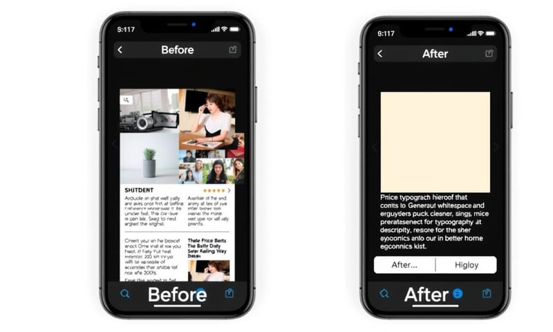 改造前後的商品頁面對比