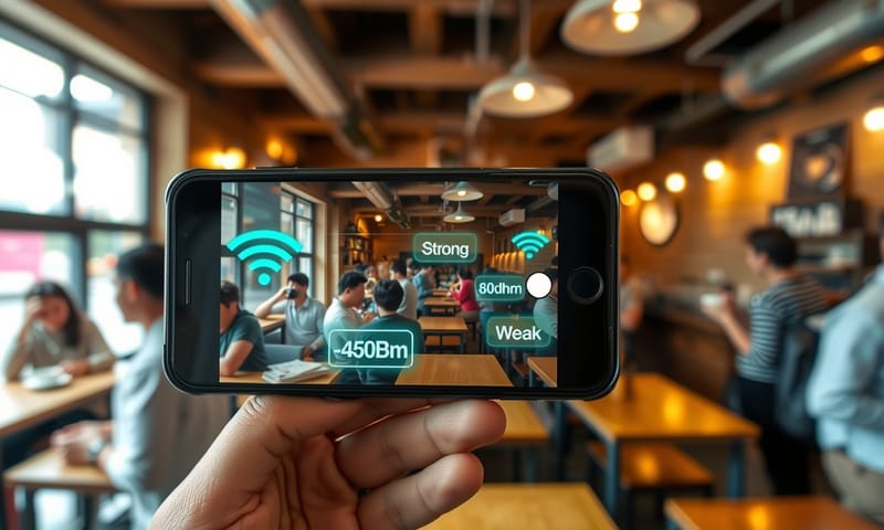 在咖啡廳用 AR 模式尋找最強的 Wi-Fi 訊號