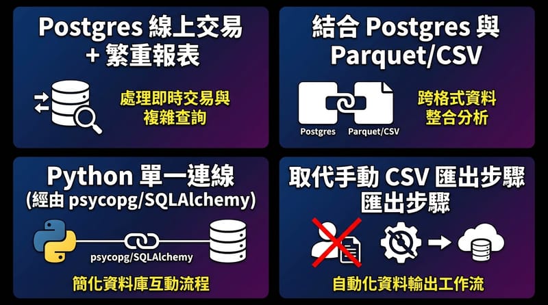 結尾前的小抄：哪些情境適合先試 pg_duckdb