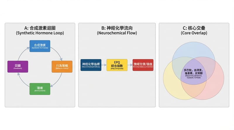 圖 3（Multi-view Diagram）：同一套四指標，兩種用法（控制迴路 vs. 情緒量化）