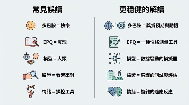 圖 5（Two-column Trend Compare）：常見誤解 vs. 比較站得住腳的理解