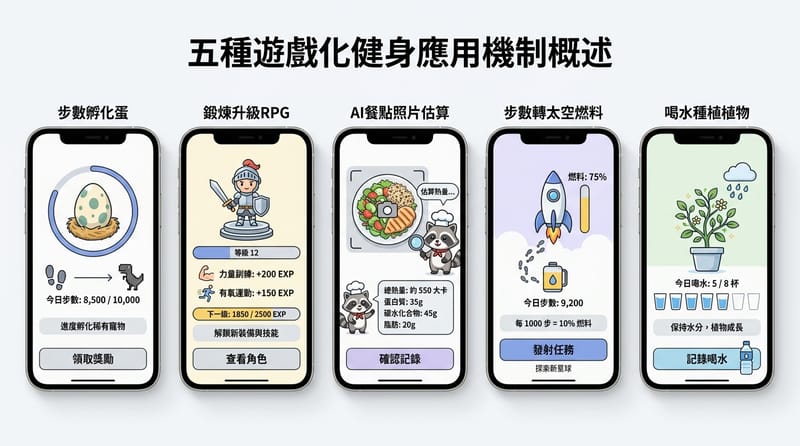 概念總覽：這 5 款把「健身」拆成可玩的循環