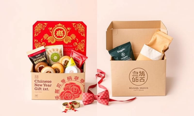 傳統大紅 v.s. 現代簡約，兩種風格的禮盒對比