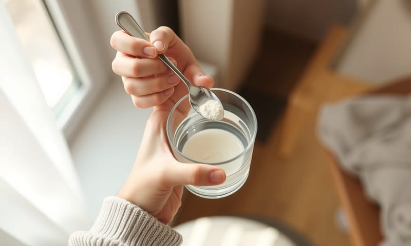 將初乳奶粉沖泡於飲品中