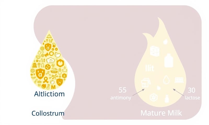 初乳與成熟乳的營養成分差異視覺化