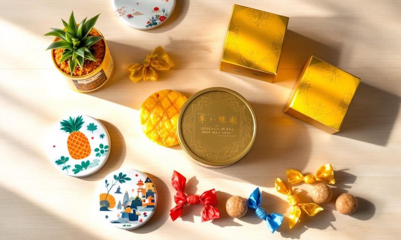 伴手禮大集合的桌面陳列示意