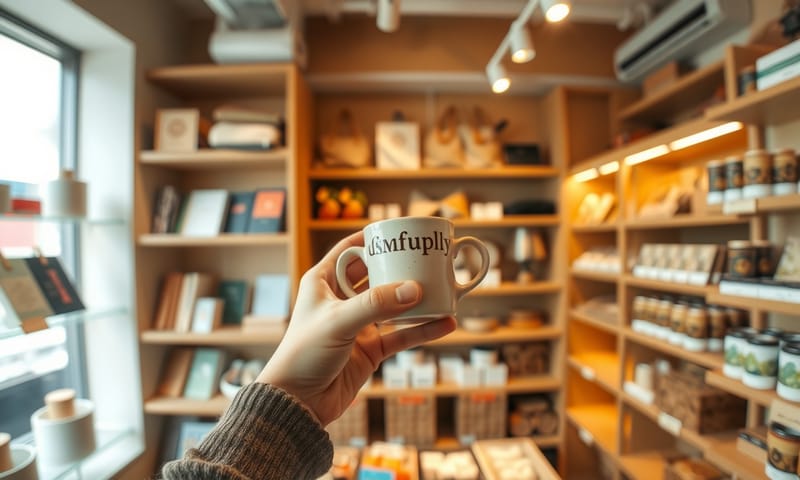 在文創小店挑選商品的場景