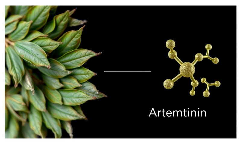 圖三：草藥原料與其活性分子的視覺對比。