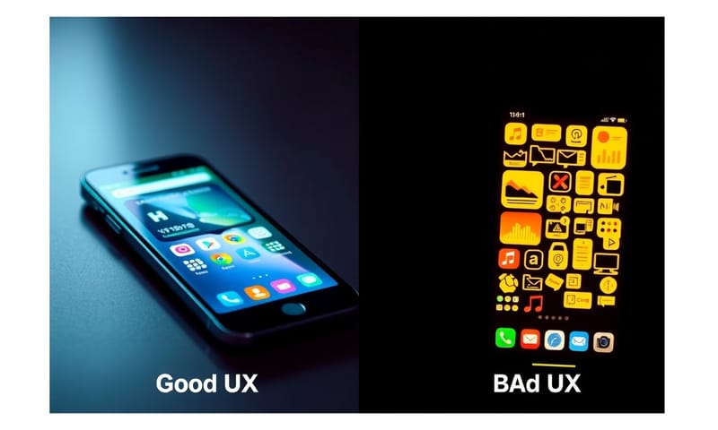 好的使用者介面 (右) 與差的介面 (左) 天差地遠，這就是 UI/UX 設計師的價值所在。