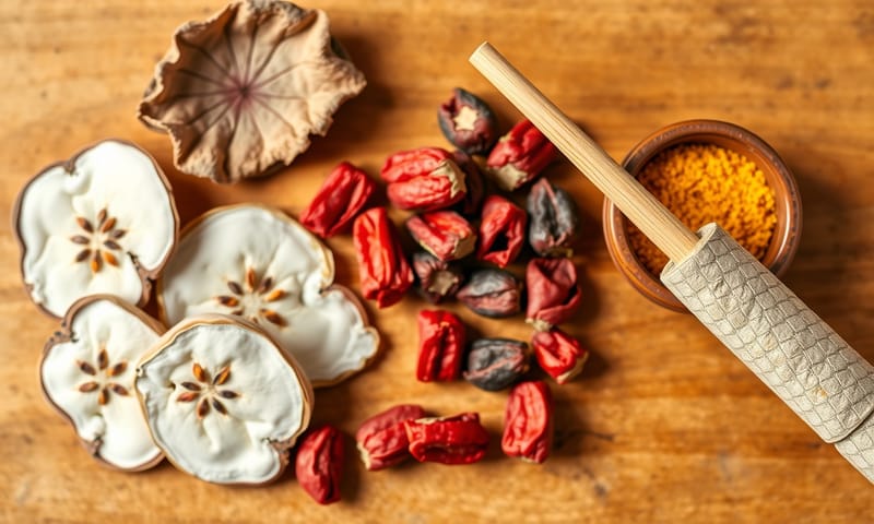 用於中醫調理的溫和藥材與艾灸工具