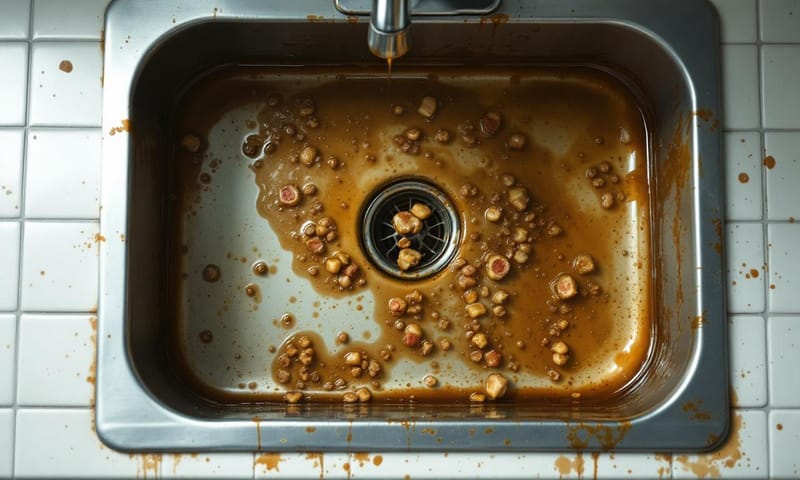 廚房水槽疏通的化學反應示意圖