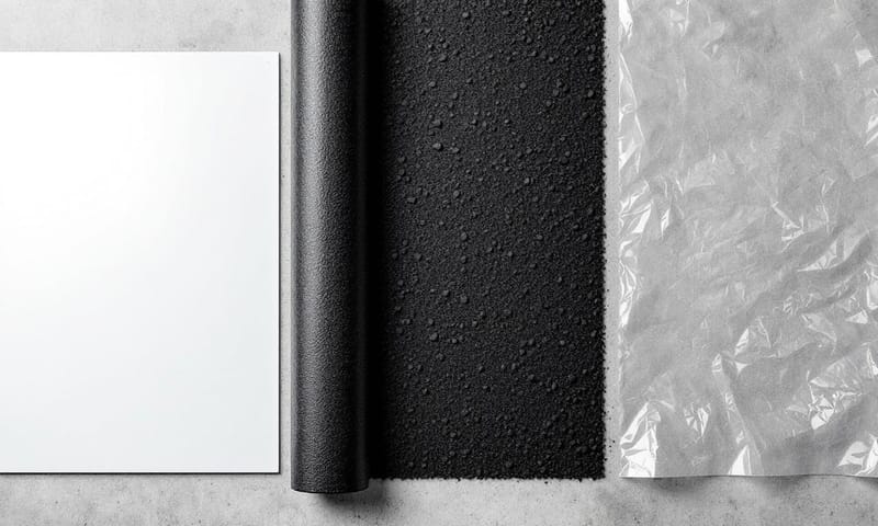 三種防水材料的質感並排比較