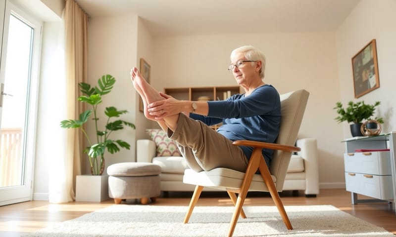 在家進行簡單的膝關節伸展運動