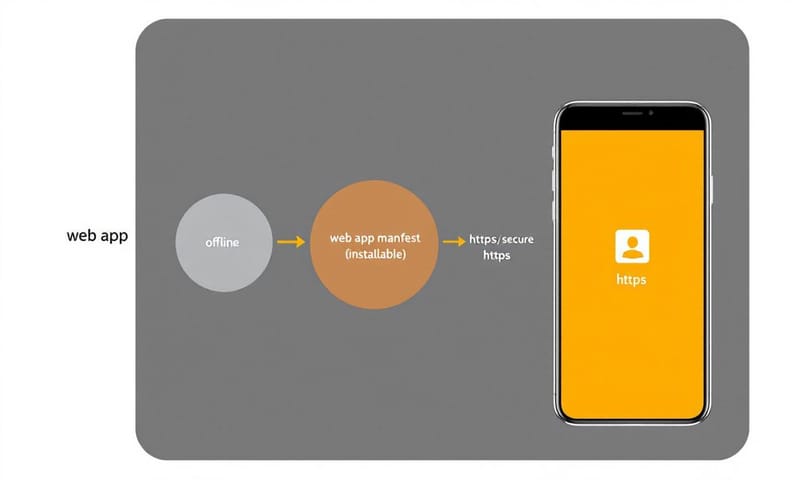 PWA 核心運作概念圖