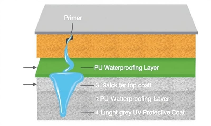 防水塗層的結構，做對比做錯更重要