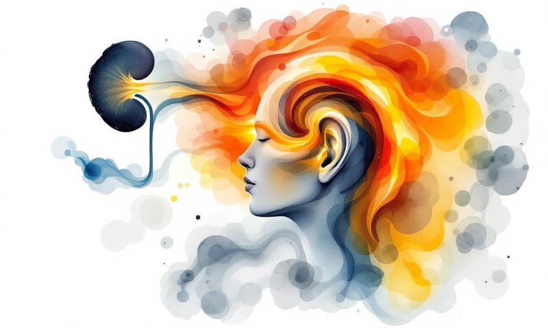 中醫觀點下的耳鳴成因示意圖