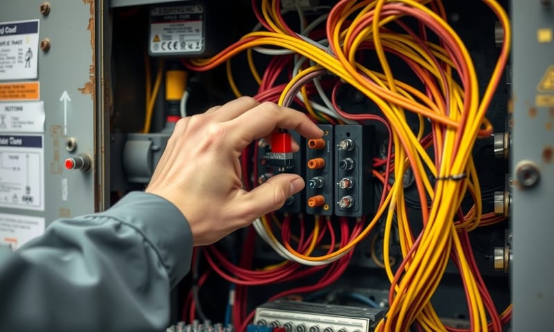 工程師正在整合舊有配電盤與新的感測器