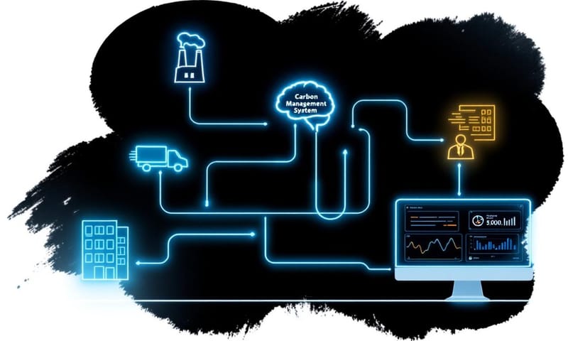碳管理系統的運作概念示意圖