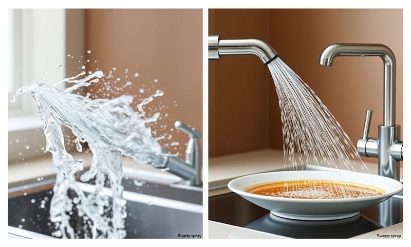 出水模式對比：傳統花灑 vs. 特殊的水刀模式