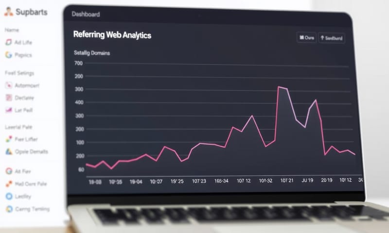 網站分析儀表板上顯示連結數量異常飆升的圖表