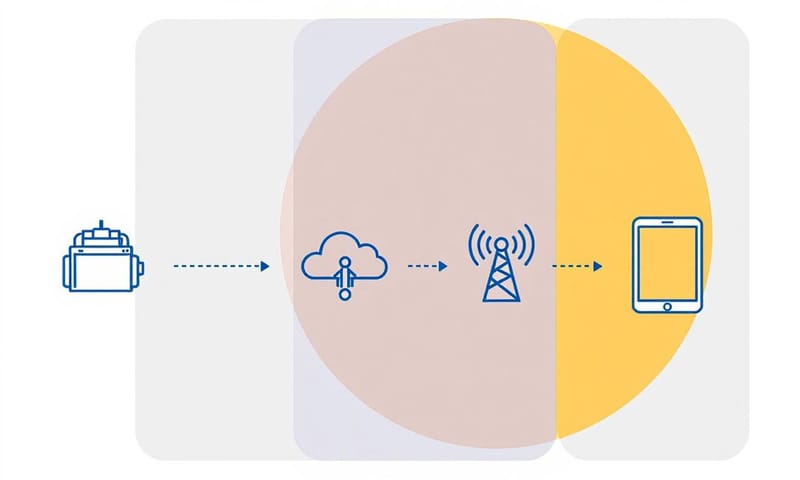 IoT資料流程示意