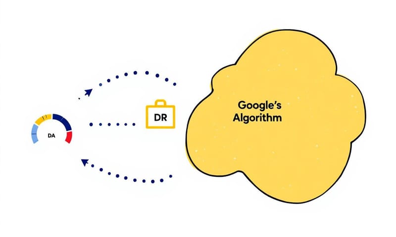 DA/DR 與 Google 演算法的關係示意圖