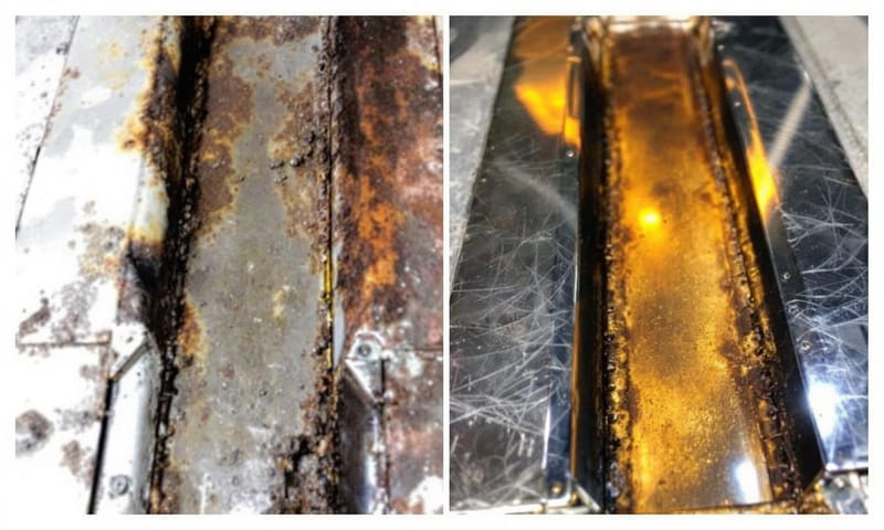 兩種不鏽鋼材質在放大下的質感對比