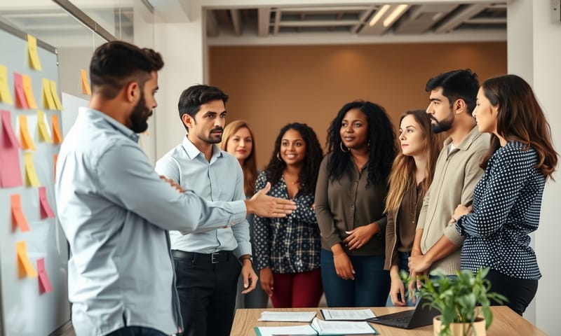 一個團隊正在進行策略會議的場景