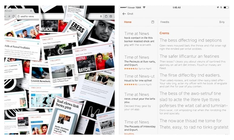 混亂新聞來源與整潔閱讀器的對比