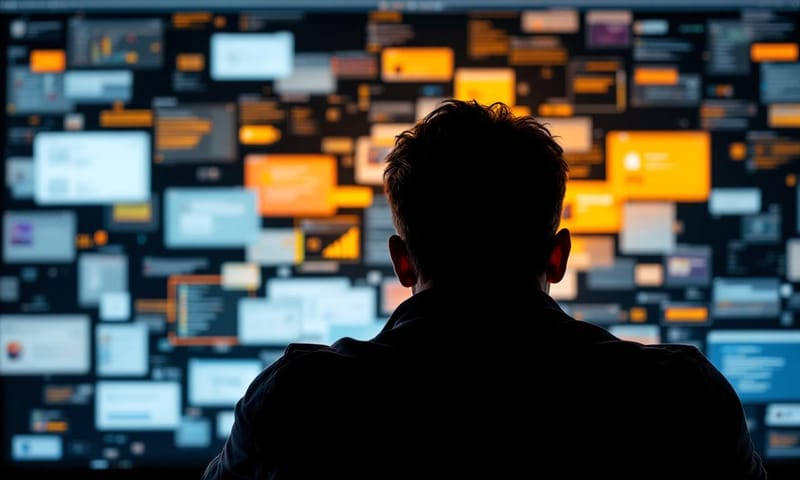 數位時代下，被資訊洪流淹沒的焦慮感。